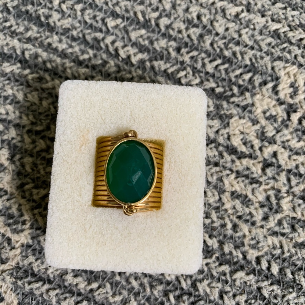 Emerald and Gold Toned Ring